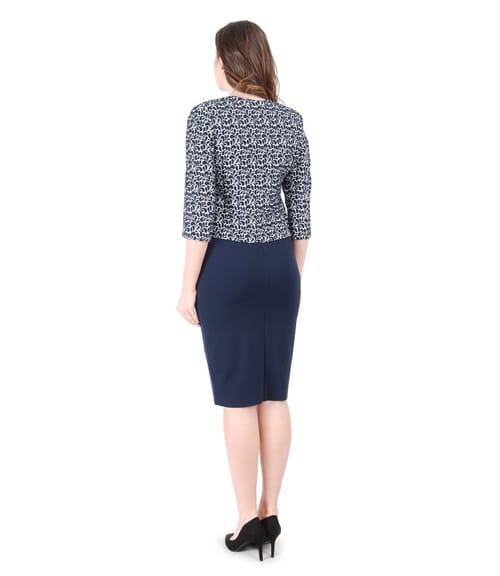 Sacou din bumbac elastic gofrat si rochie din jerse elastic gros