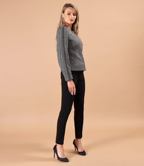 Pantaloni pana din stofa elastica