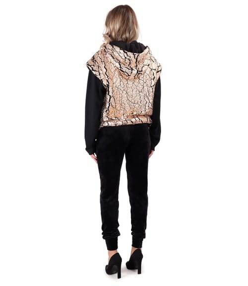 Hanorac din tesatura 3D cu pantaloni din catifea