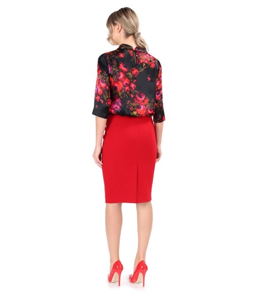 Bluza din matase naturala cu fusta office