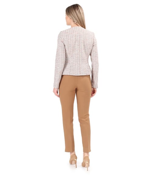 Sacou din bucle de bumbac cu pantaloni pana