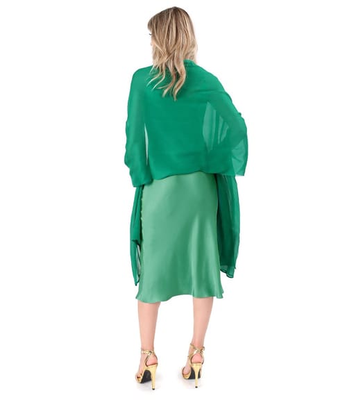 Rochie tip furou cu sal din voal de matase