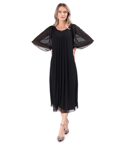 Rochie midi de ocazie din voal uni