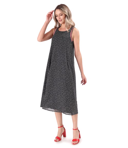 Rochie midi lejera din jerse cu garnituri decorative