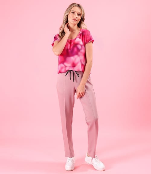 Bluza lejera cu fata din voal imprimat cu motive florale