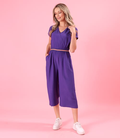 Salopeta midi din viscoza cu buzunare si garnitura elastica