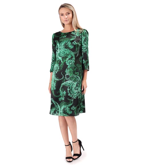 Rochie lejera din matase naturala imprimata cu motive paisley