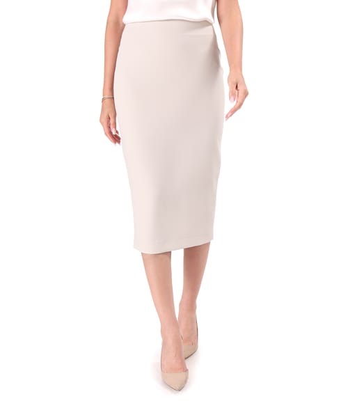 Fusta creion midi din stofa elastica cu viscoza