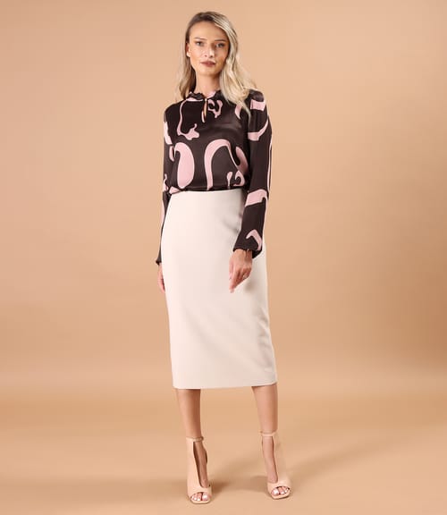 Bluza eleganta din viscoza satinata imprimata