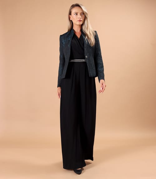 Sacou elegant din brocart cu salopeta lunga