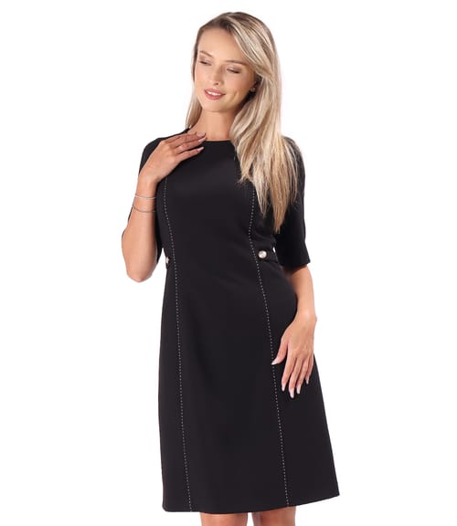 Rochie office evazata cu maneci scurte