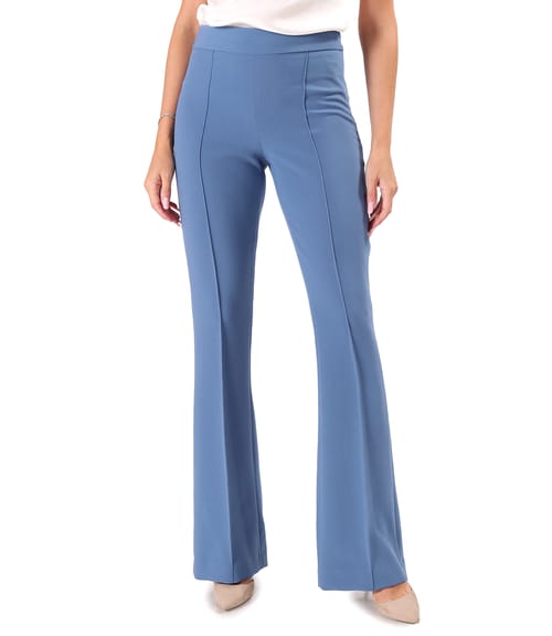 Pantaloni evazati din stofa elastica cu viscoza