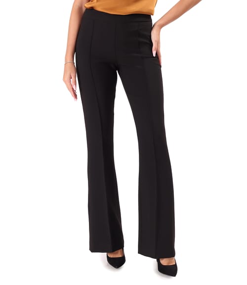 Pantaloni evazati din stofa elastica cu viscoza