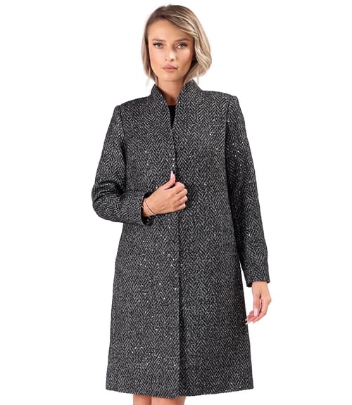 Pardesiu elegant din stofa cu paiete