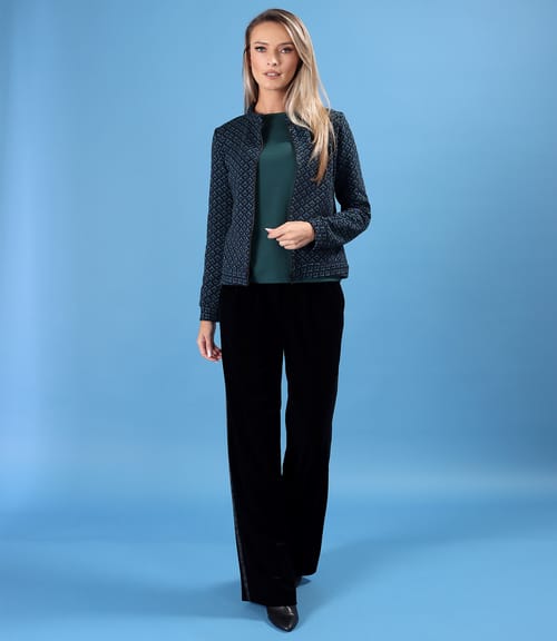 Bluza din jerse elastic uni cu maneci 3/4