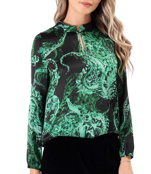 Bluza eleganta din matase naturala imprimata