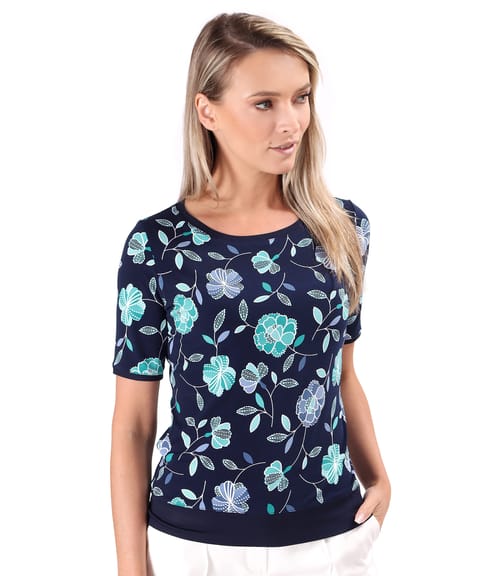 Bluza din jerse elastic imprimat in relief