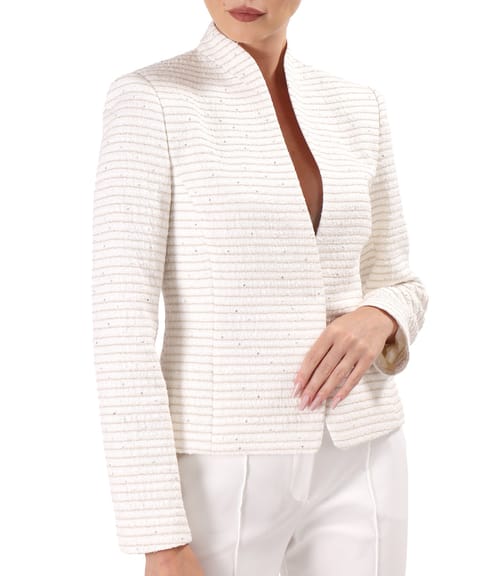 Sacou din bucle cu fir metalic auriu