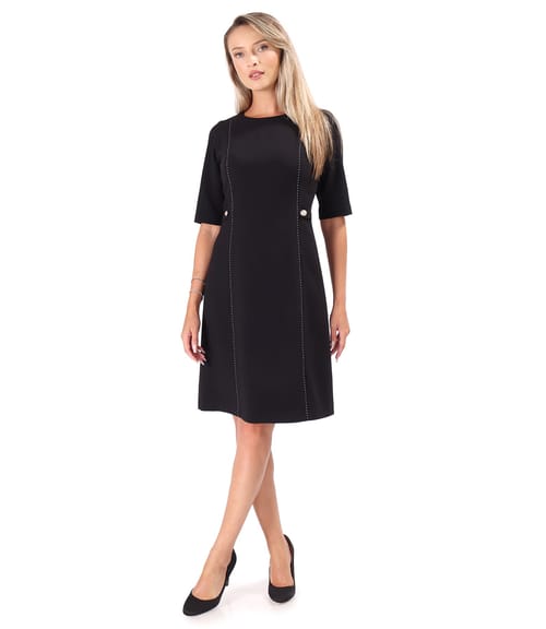Rochie office evazata cu maneci scurte