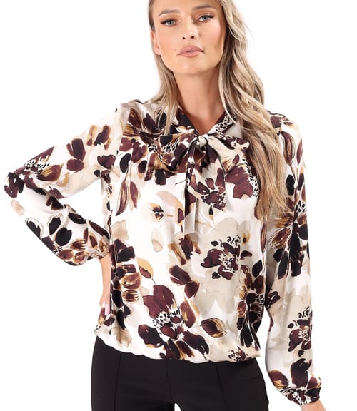 Bluza eleganta din viscoza cu guler tip esarfa