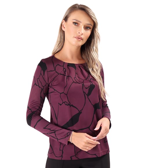 Bluza din viscoza cu falduri pe fata