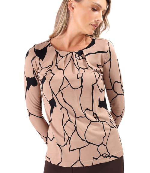 Bluza din viscoza cu falduri pe fata