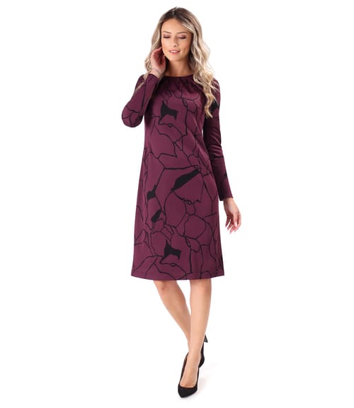 Rochie din viscoza cu falduri la decolteu