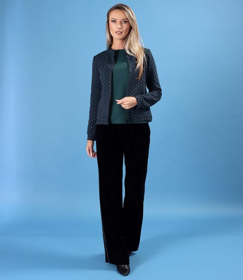 Bluza din jerse elastic uni cu maneci 3/4