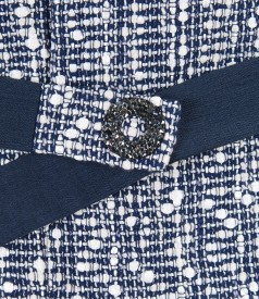 Sacou din bucle multicolor de bumbac cu cristale