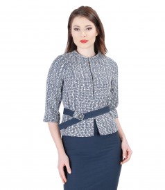 Sacou din bucle multicolor de bumbac cu cristale