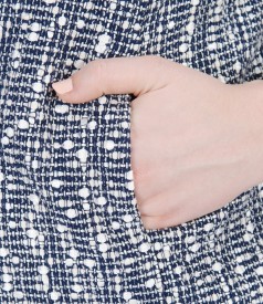 Sacou din bucle multicolor de bumbac cu cristale