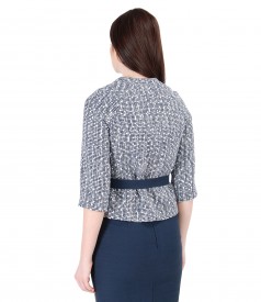 Sacou din bucle multicolor de bumbac cu cristale