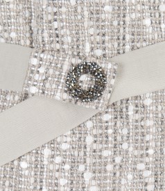 Sacou din bucle multicolor de bumbac cu cristale