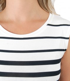 Rochie lunga din jerse imprimat cu dungi