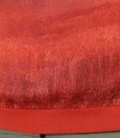 Bluza din jerse elastic cu fata imprimata cu dungi