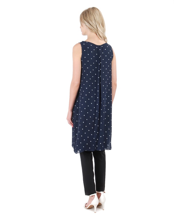 Rochie din voal cu picouri si pantaloni pana