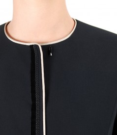 Sacou office cu garnitura si aplicatie de cristale