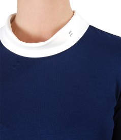 Bluza din jerse elastic si aplicatie de cristale