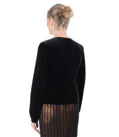 Sacou din catifea cu perle