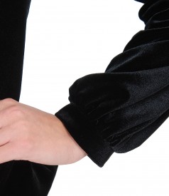 Sacou din catifea cu perle