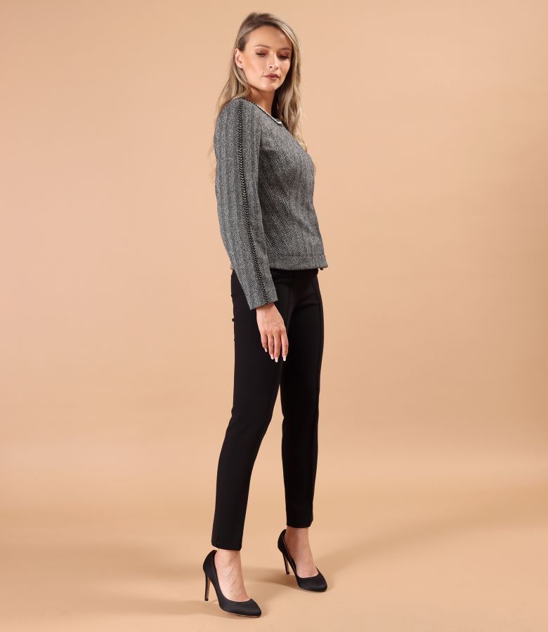 Pantaloni pana din stofa elastica