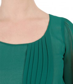 Rochie de seara din voal si aplicatie de cristale  pe cordon