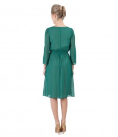 Rochie de seara din voal si aplicatie de cristale  pe cordon