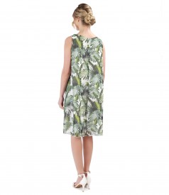 Rochie din voal imprimat cu motive florale