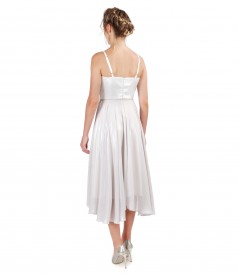 Rochie de ocazie cu corset si fusta din voal sidefat