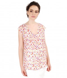 Bluza lejera cu fata imprimata cu motive florale