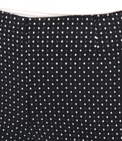 Pantaloni pana din stofa elastica brocata cu picouri
