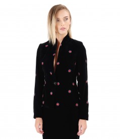 Sacou din catifea brodata