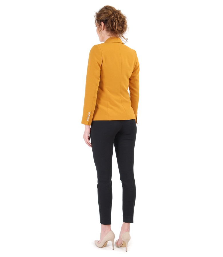 Sacou din stofa elastica si pantaloni cu dunga cusuta