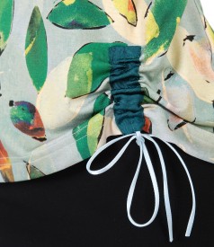 Bluza din jerse elastic cu snur in partea de jos